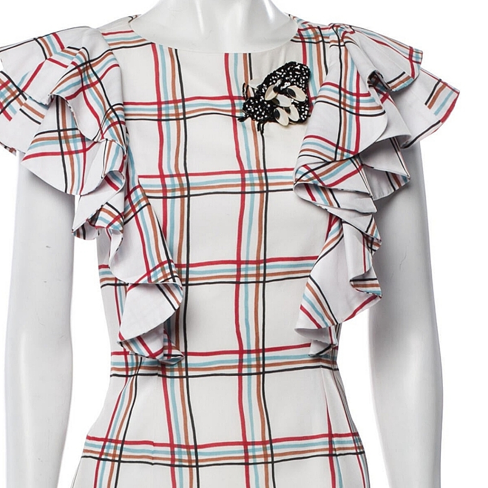 PatBo Butterfly Gingham Grid Flutter Sleeve Dress - Picture 4 of 9
